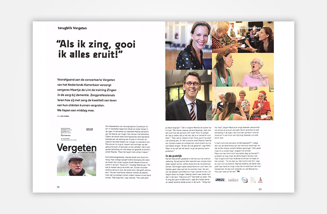 Zingen in de Zorg Magazine Nederlands Kamerkoor November 2019